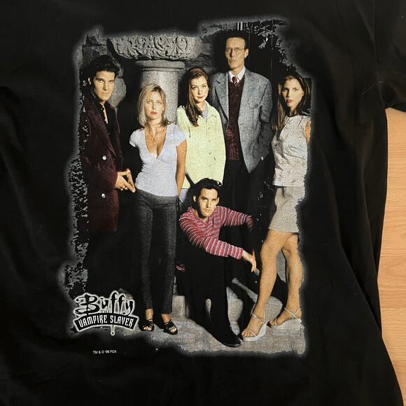 Rare Vintage 1998 Buffy the Vampire Slayer Promo T-Shirt BTVS Cast Blue Grape - Picture 2 of 8